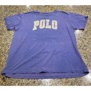 POLO Sport Ralph Lauren Big Logo Mens Sz L Purple T Shirt Short Sleeve